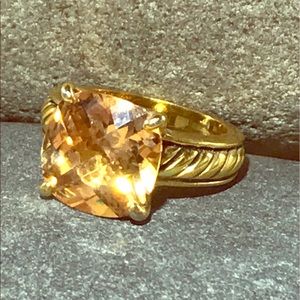 Lia Sophia goldstone cocktail ring in champagne